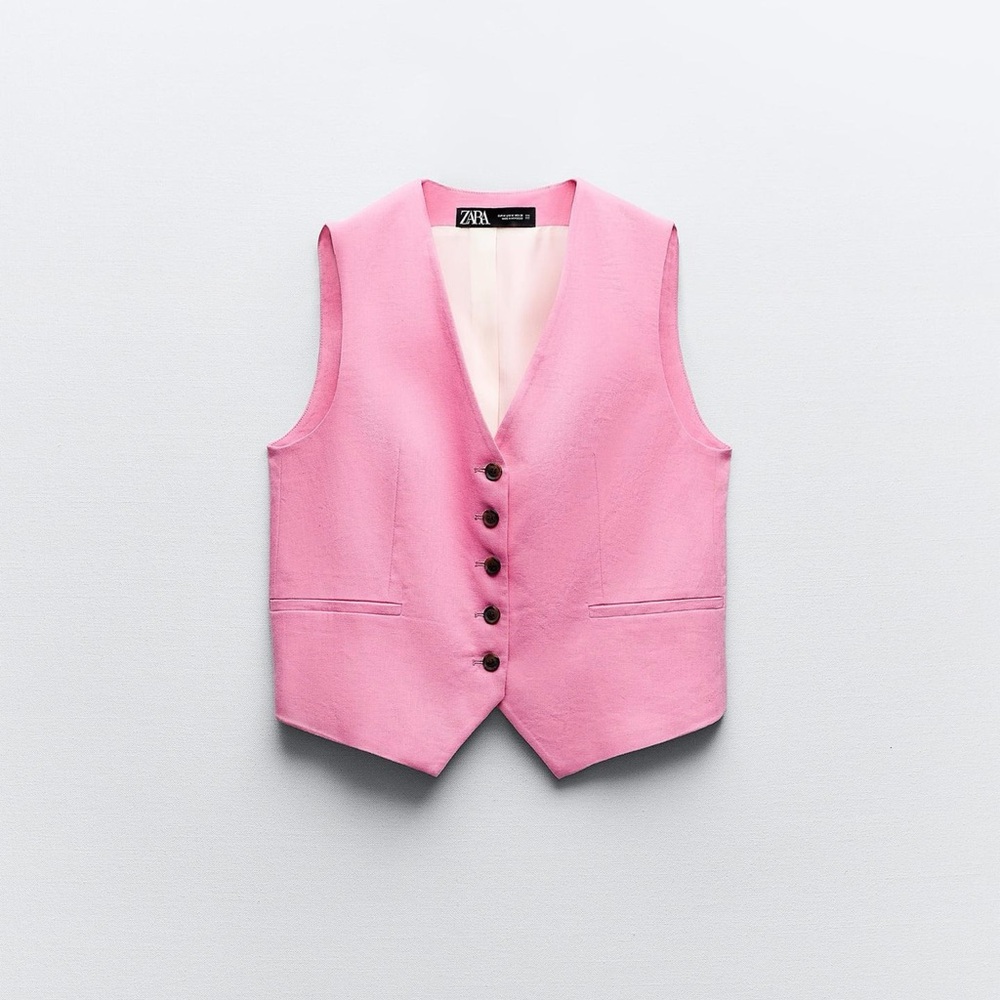 ZARA Kids Pastel Pink Button-Front Vest